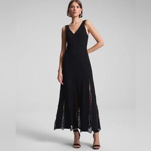 A.L.C Emmie Lace Paneled Midi Dress in Black Size 6